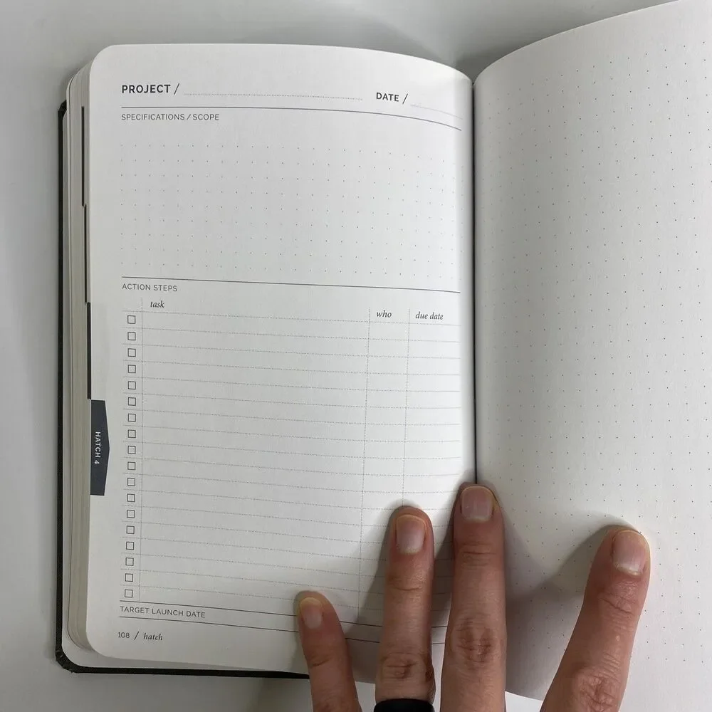 Hatch HC Notebook‎ for Makers Entrepreneurs Idea Journal Project Planner Gray